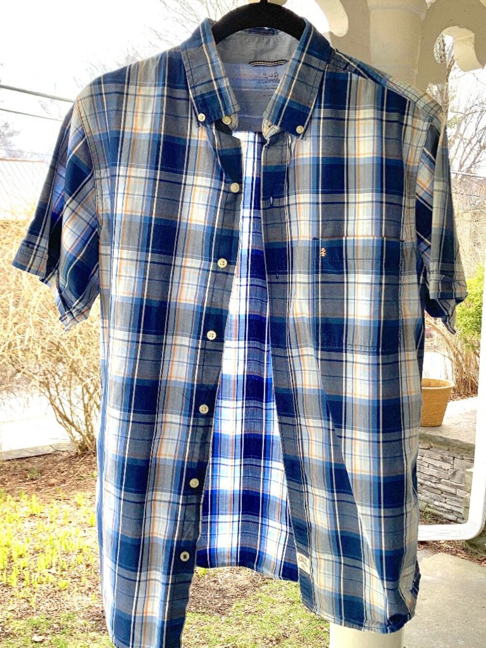 IZOD 100% Cotton Poplin Plaid Shirt, Men’s